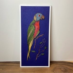 Mid Century String Art Parrot, Tropical Bird
